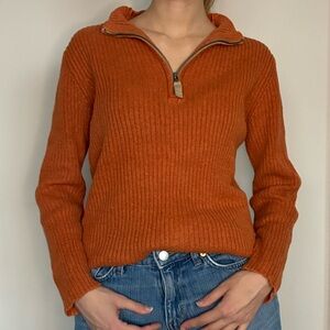 Woolrich orange quarter zip sweater